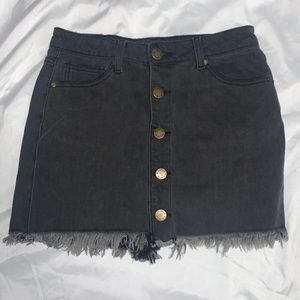 Black denim skirt